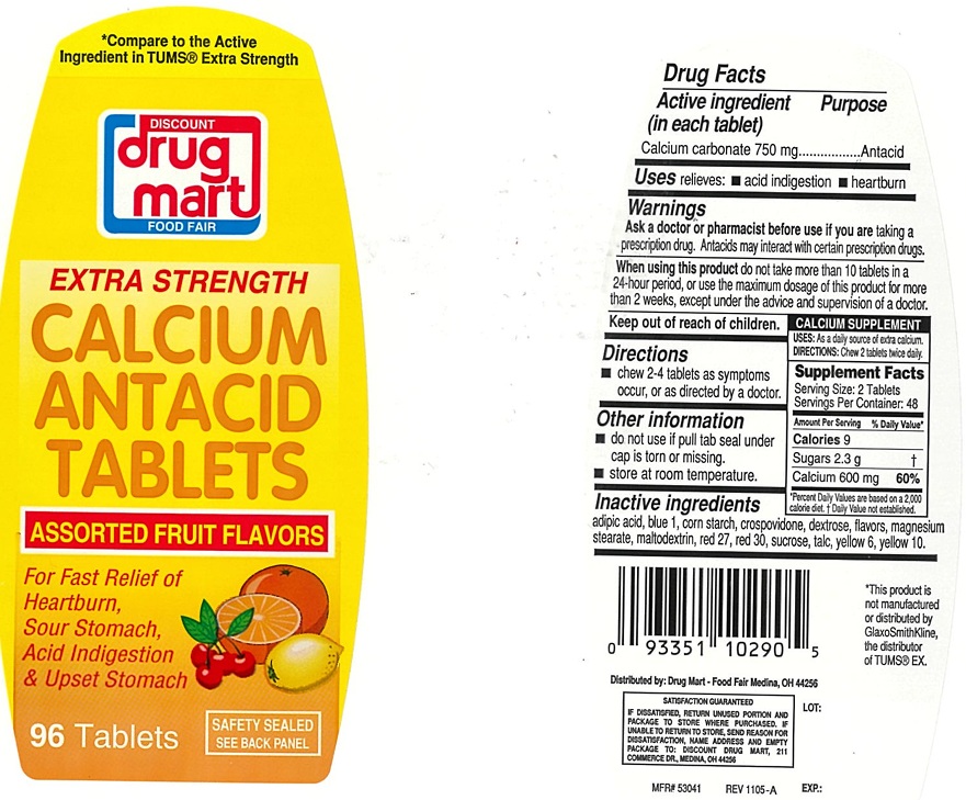 Pill image for Extra Strength Antacid Assorted Fruit Chewable Tablets