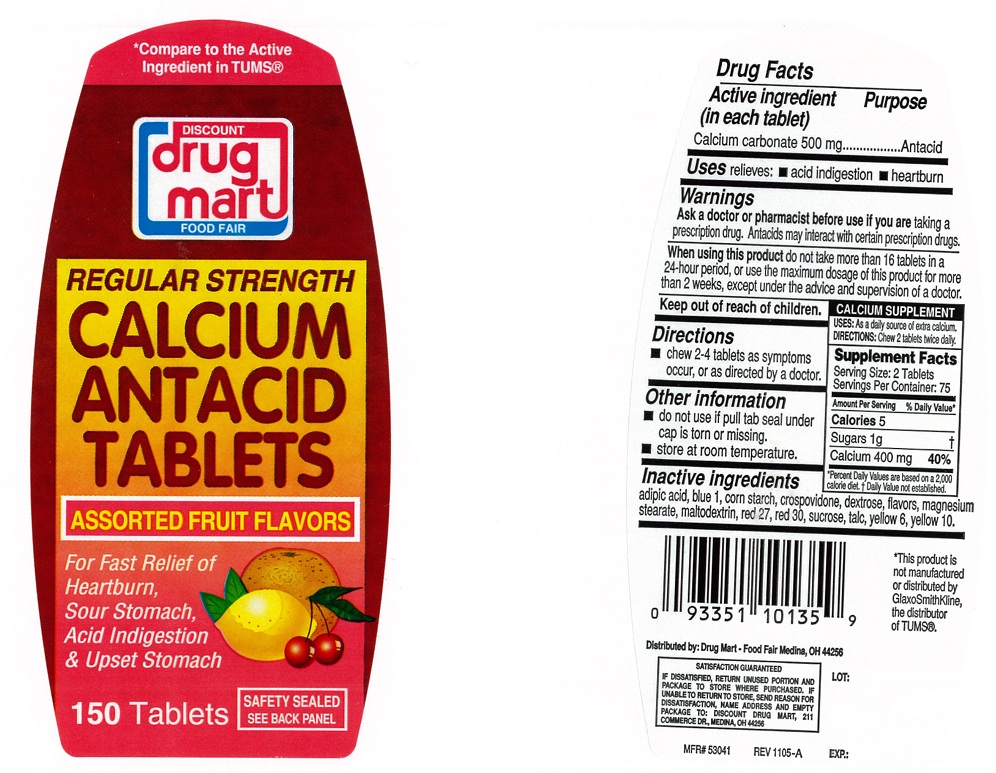 Pill image for regular strength antacid assorted fruit