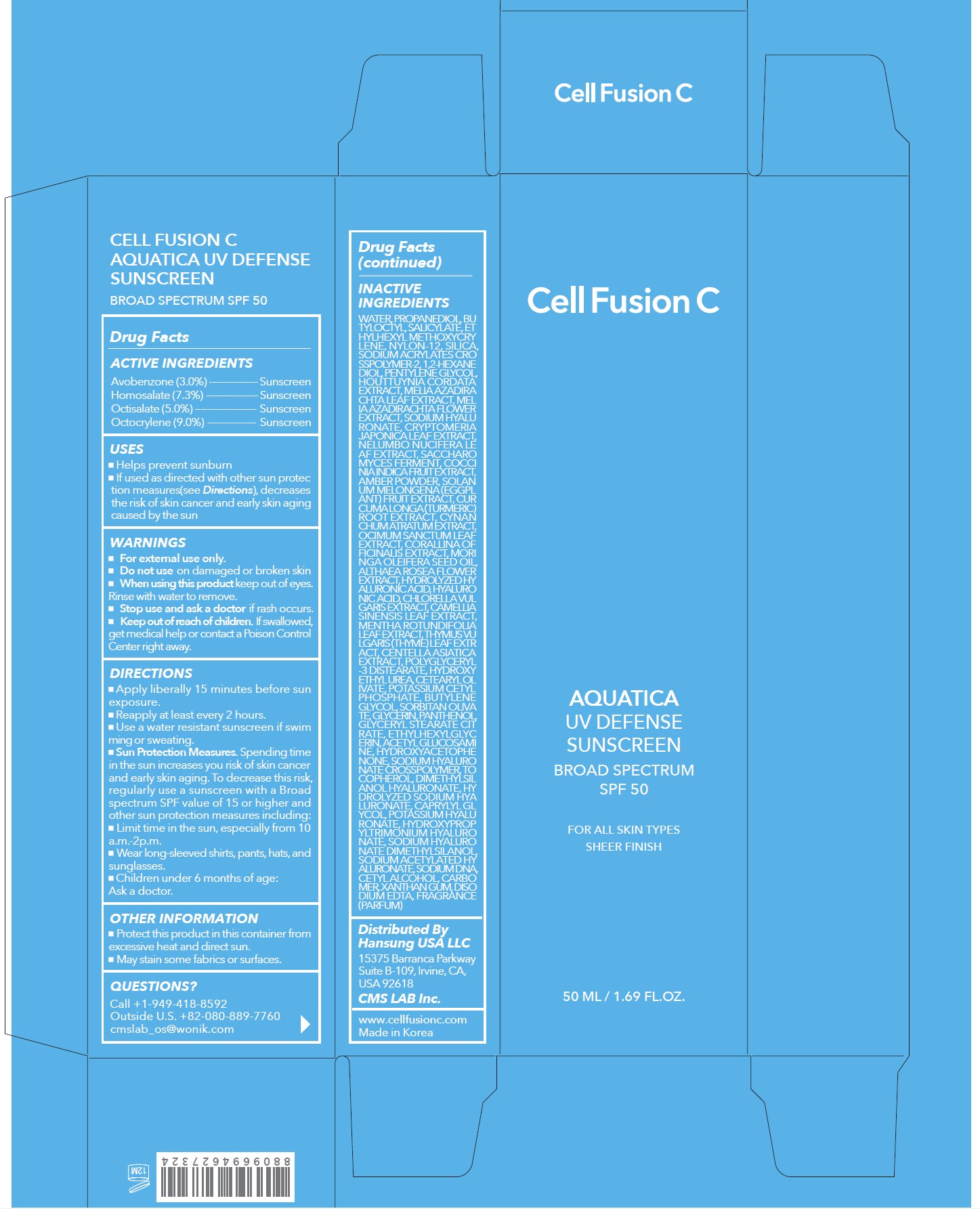 Pill image for 52554-9061-1 Cell Fusion C Aquatica Uv Defense Sunscreen Broad Spectrum Spf 50 50ml