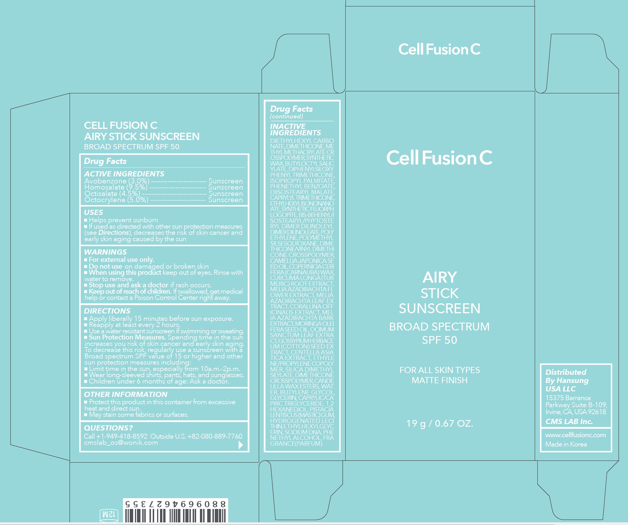 Pill image for 52554-9071-1 Cell Fusion C Airy Stick Sunscreen Broad Spectrum Spf 50 19g