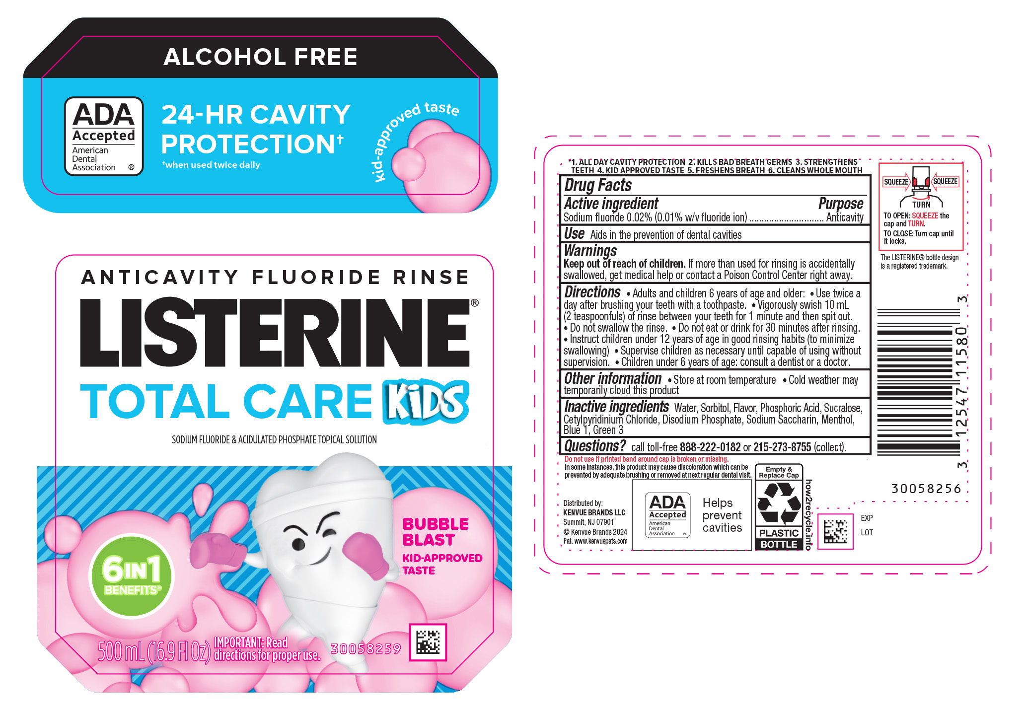 Pill image for Listerine Total Care Kids Anticavity Fluoride Rinse Bubble Blast
