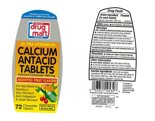 Pill image for Ultra Strength Assorted Fruit Chewable Antacid