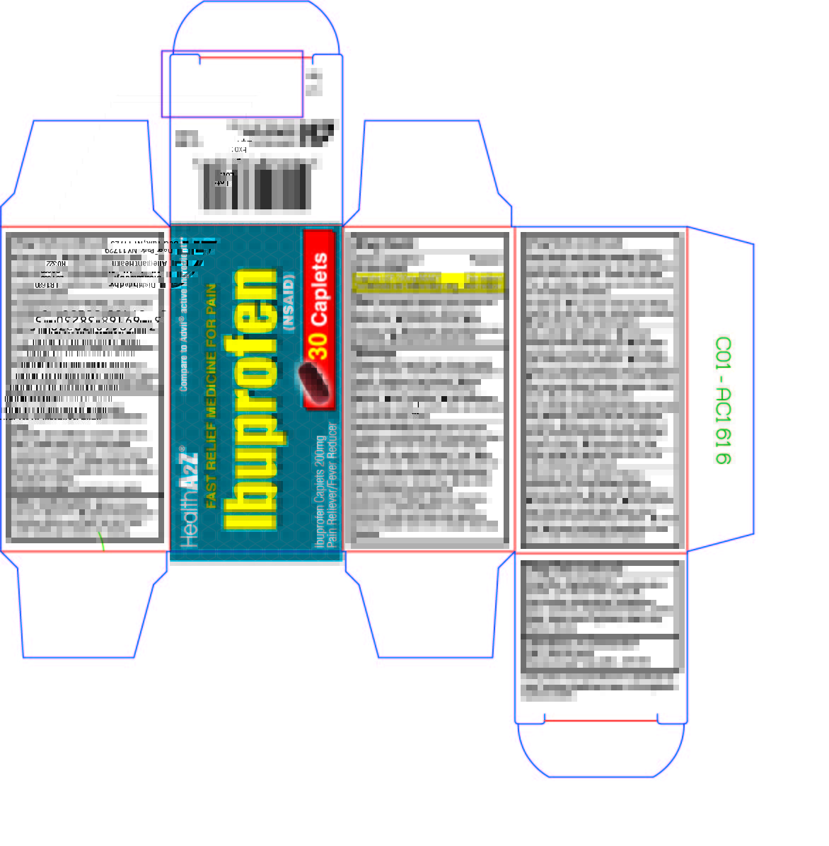 Pill image for 383 - Health A2z Ibuprofen 200mg