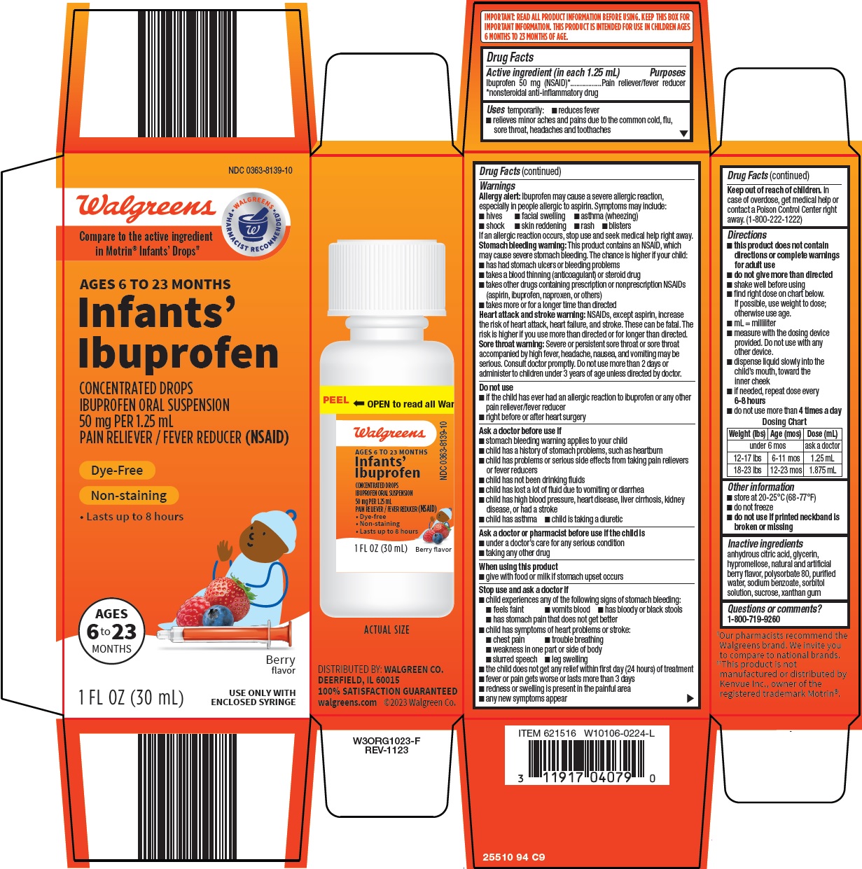 Pill image for Walgreen Co. Infants’ Ibuprofen Drug Facts