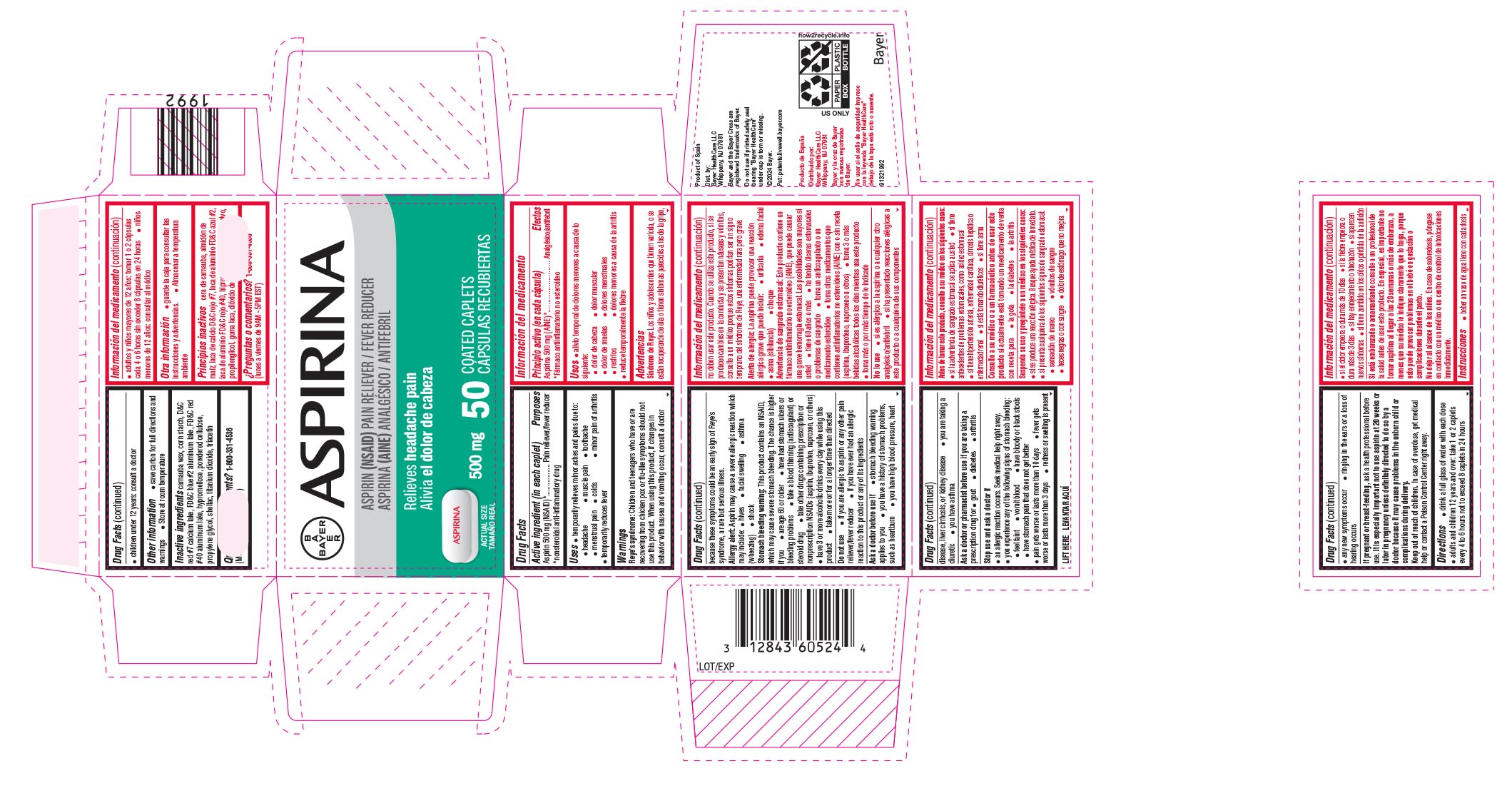 Pill image for Aspirina Caplets Ui1600644