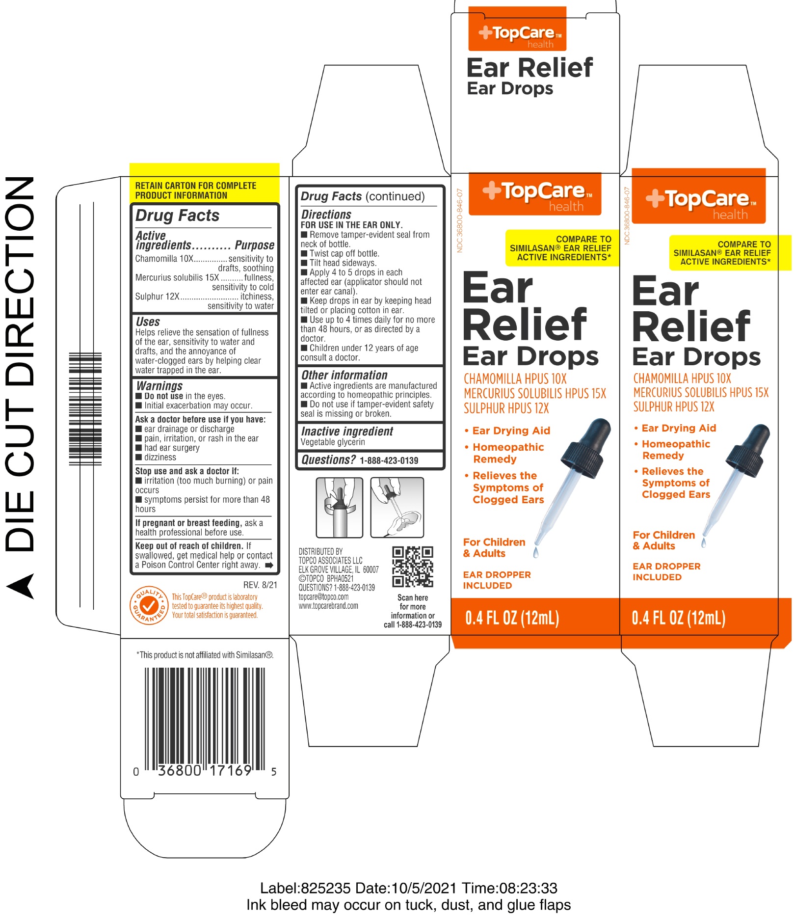 Pill image for Top Care Ear Relief Ear Drops