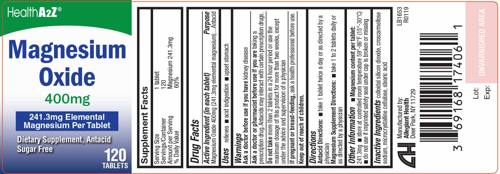 Pill image for Magnesium Oxide Tablets