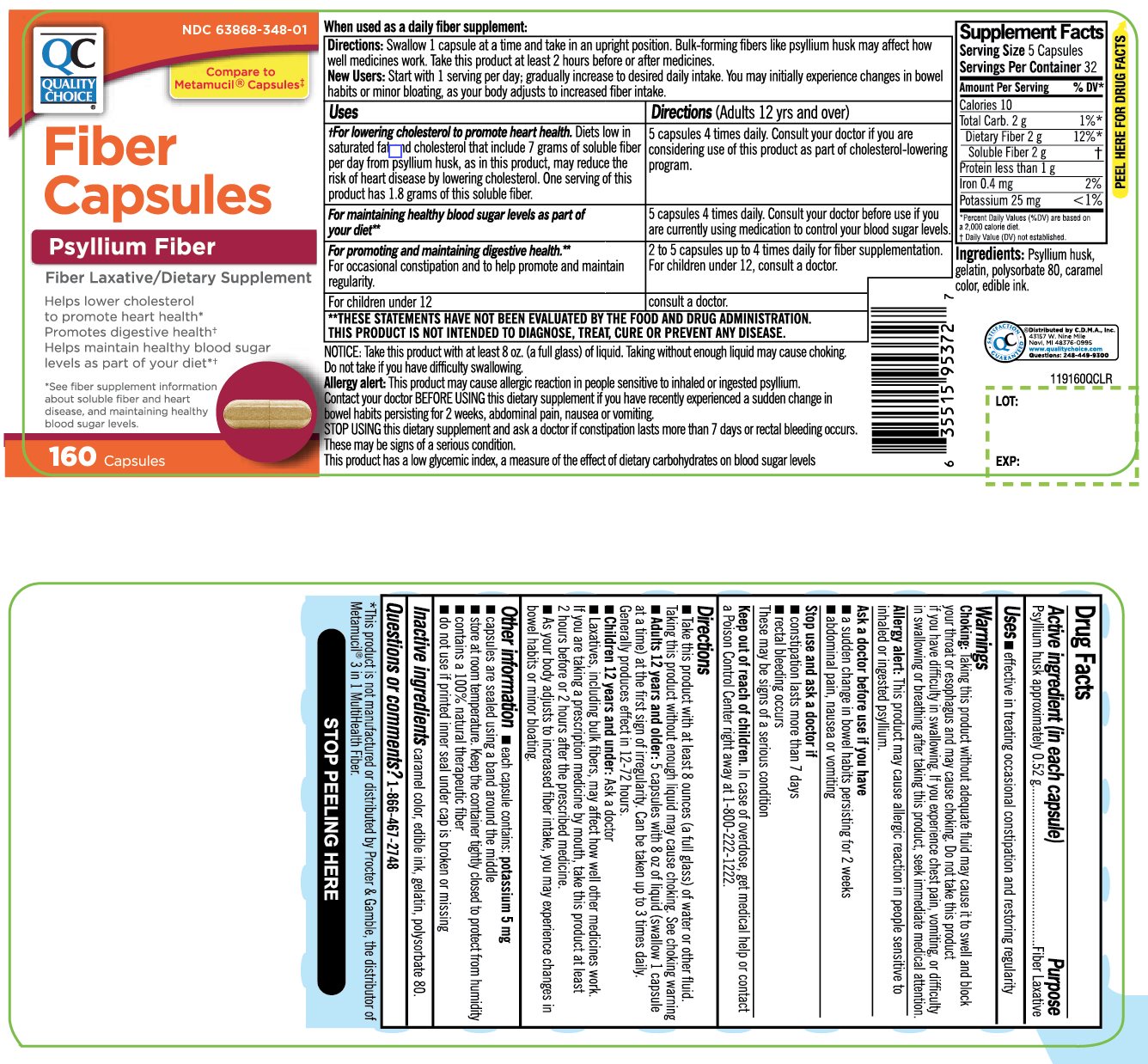 Pill image for quality choice fiber capsules psyllium husk