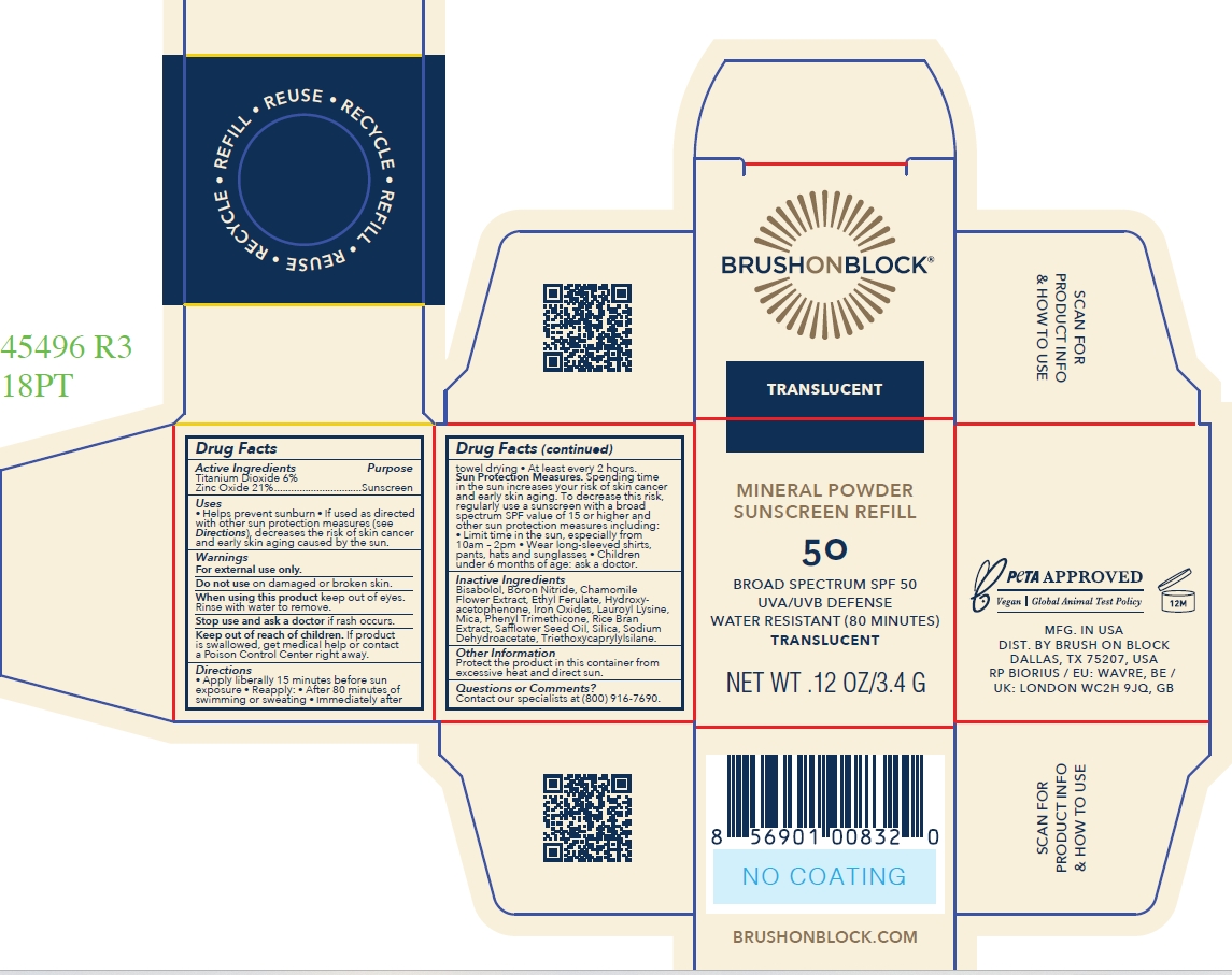 Pill image for Brush On Block Spf 50 Mineral Powder Translucent Zinc Only Refill