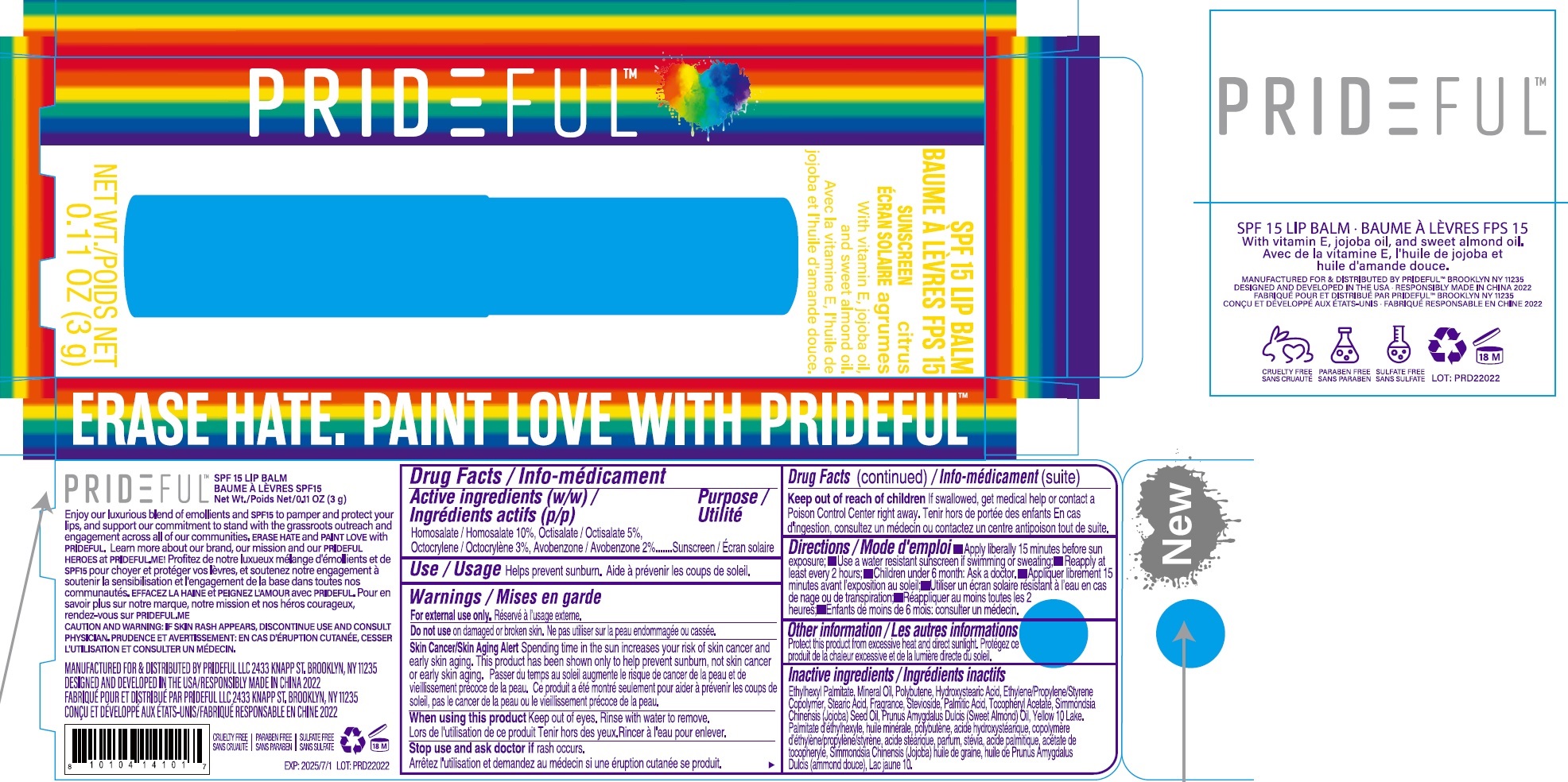 Pill image for Prideful Spf 15 Lip Balm-citrus