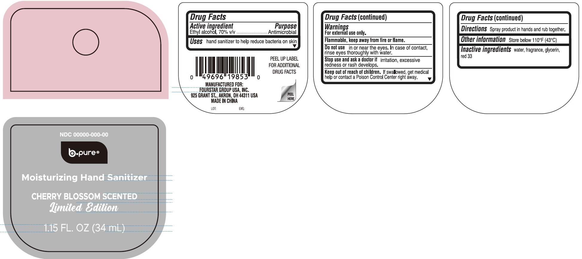 Pill image for B-pure Moisturizing Hand Sanitizer, Cherry Blossom Scented