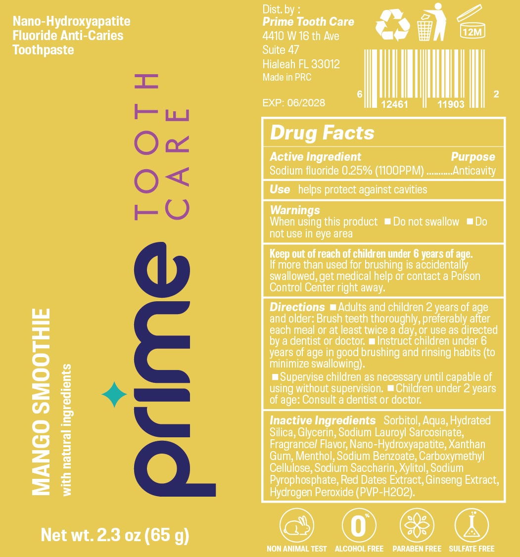 Pill image for prime tooth care toothpaste, mango smoothie