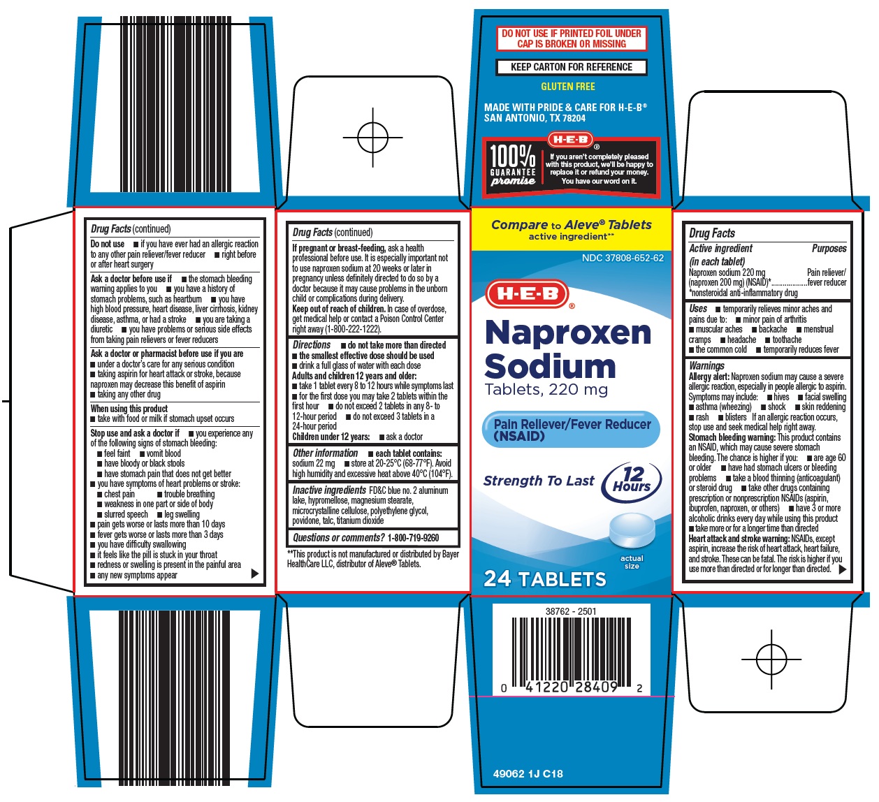 Pill image for Heb Naproxen Sodium Drug Facts