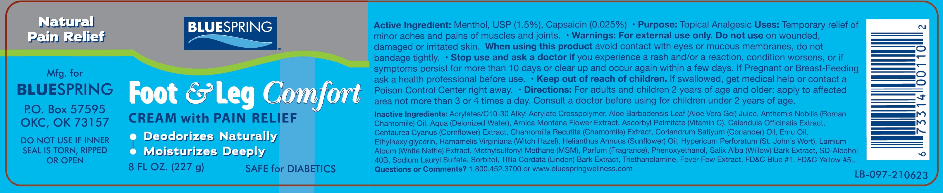 Pill image for Blue Spring Foot & Leg Comfort Cream With Pain Relief