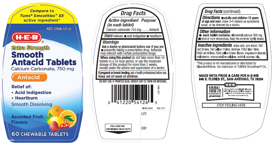 Pill image for Heb Extra Strength Smooth Antacid Assorted Fruit Chewable Tablets