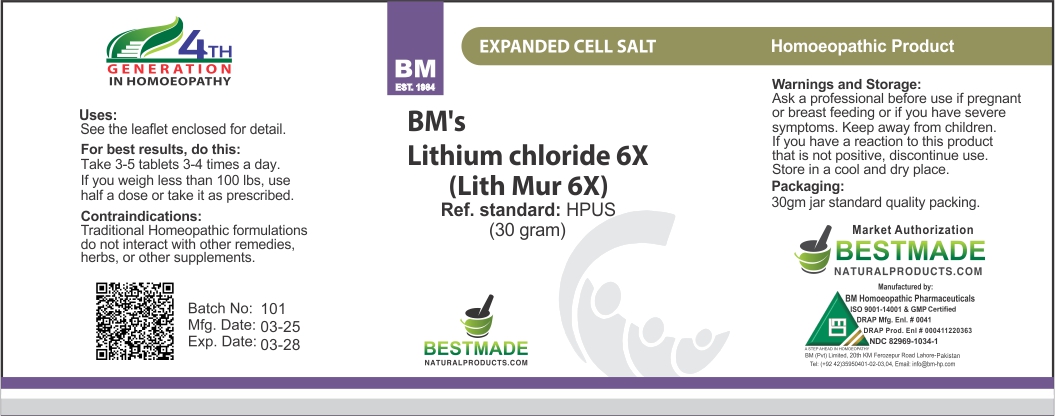 Pill image for lithium chloride 6x