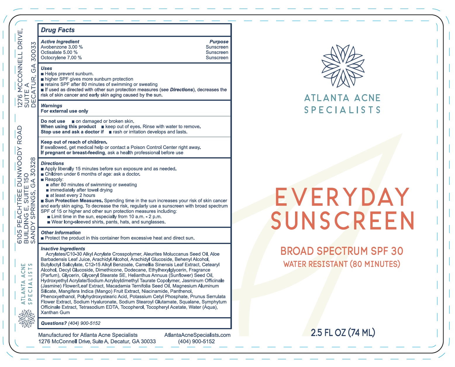 Pill image for Atlanta Acne Specialist Everyday Sunscreen Spf 30