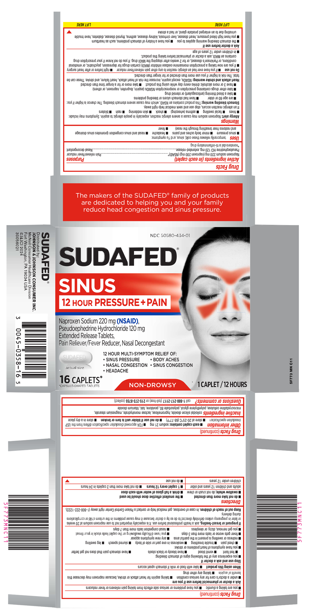 Pill image for Sudafed Sinus 12 Hour Pressure + Pain
