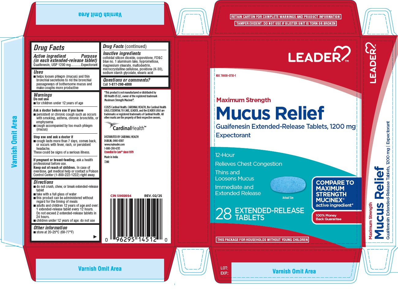 Pill image for Leader Cardinal Guaifenesin Extended Release Tablets 1200 Mg