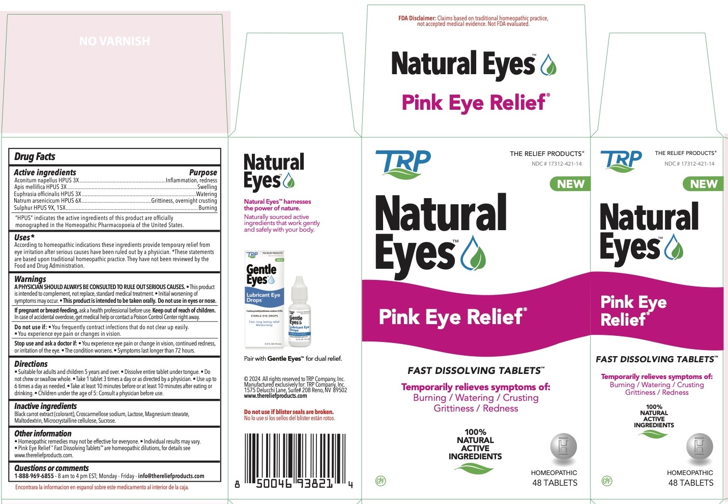 Pill image for Natural Eyes Pink Eye Relief Fast Dissolving Tables