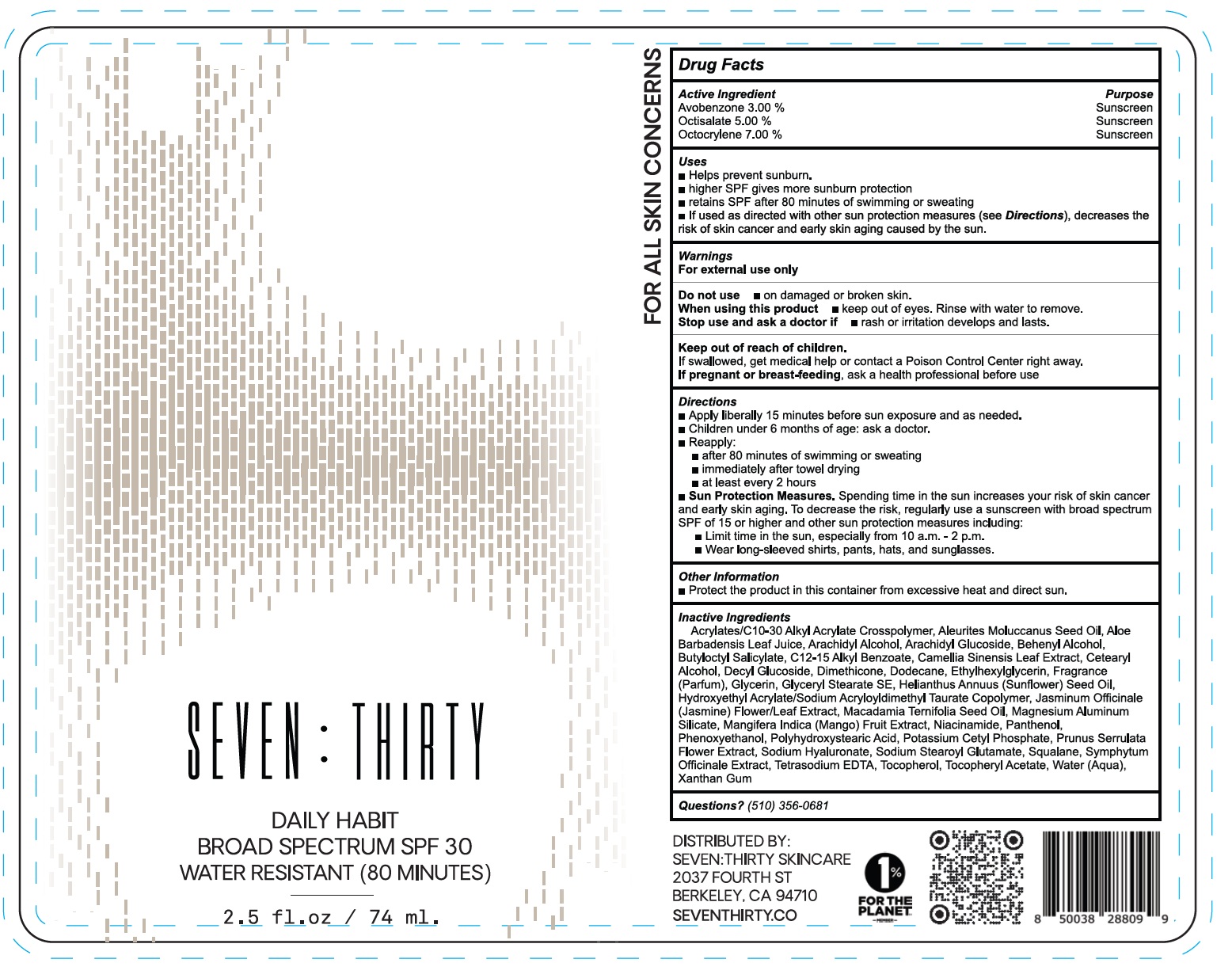 Pill image for Seven Thirty Daily Habit Broad Spectrum Spf 30