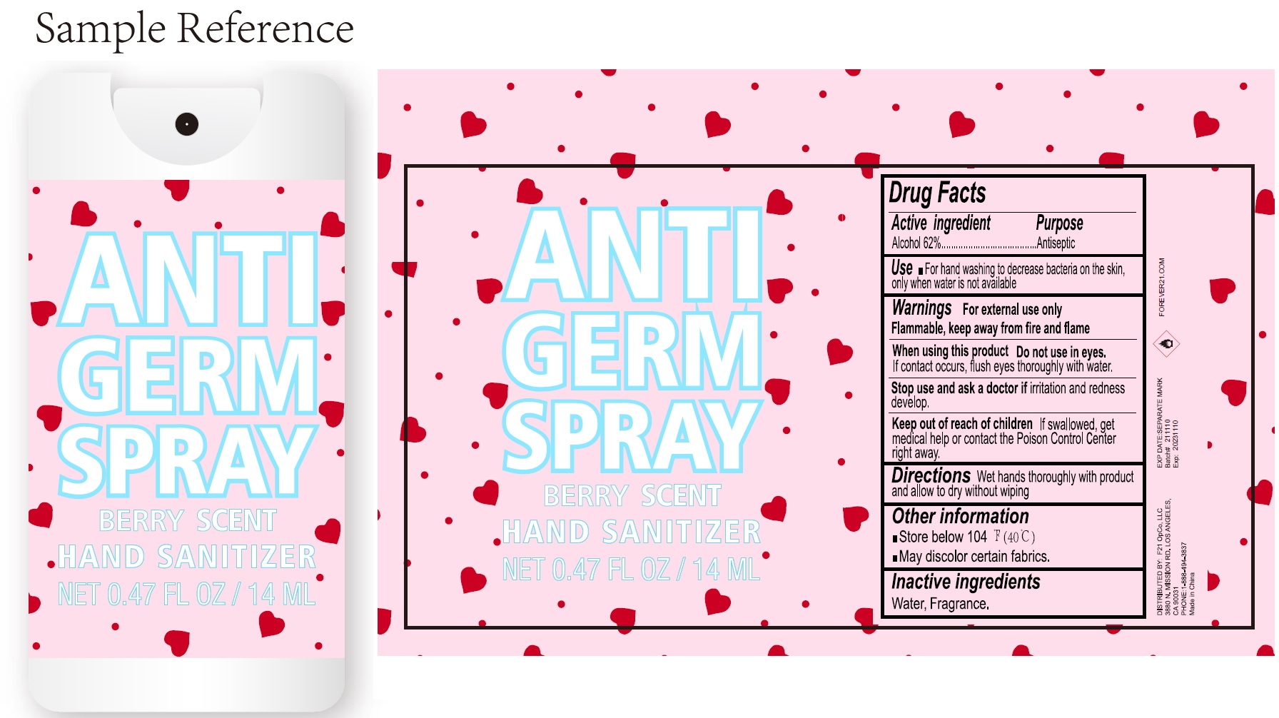 Pill image for Berry Scent Anti Germ Spray