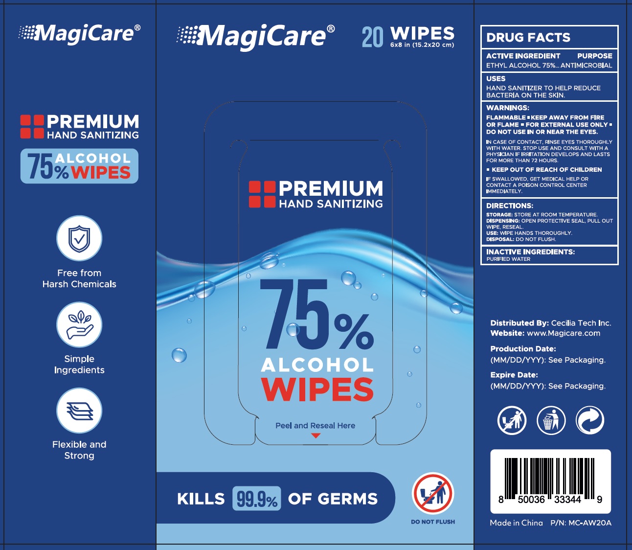Pill image for magicare premium hand sanitizing wipes