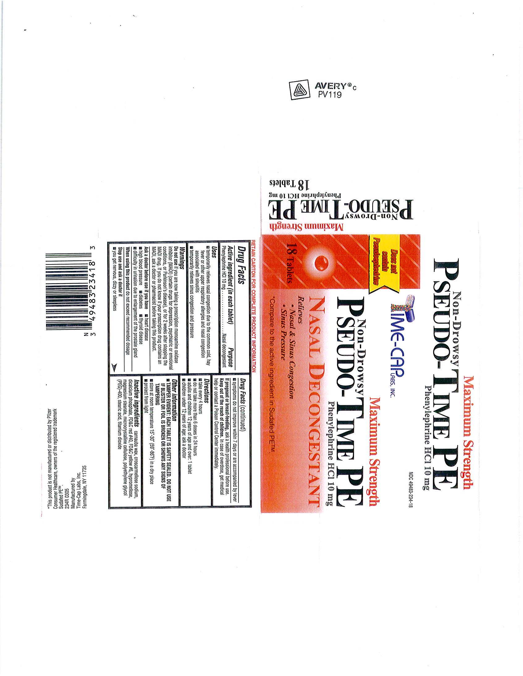 Pill image for 49483-234 Pseudo Time Pe