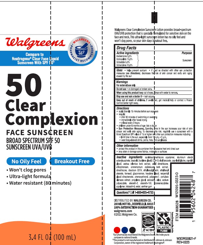 Pill image for Walgreens Spf 50 Clear Complexion Face Sunscreen