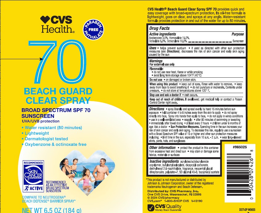 Pill image for cvs health spf 70 beach guard clear spray