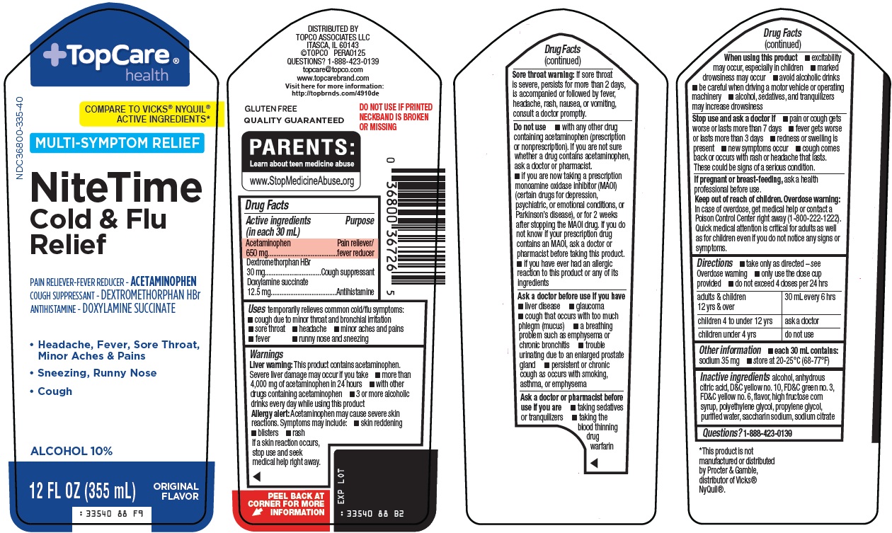 Pill image for Topco Associates Llc. Nite Time Cold & Flu Relief Drug Facts