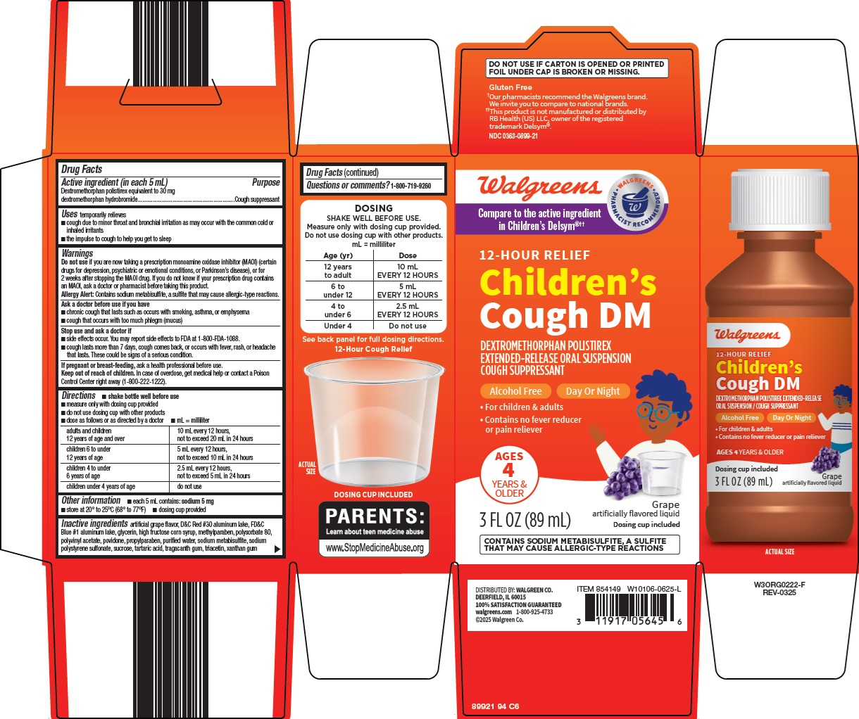 Pill image for Walgreen Co. Children’s Cough Dm Drug Facts