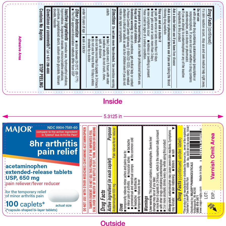 Pill image for Major Acetaminophen Extended Release Tablets 650 Mg