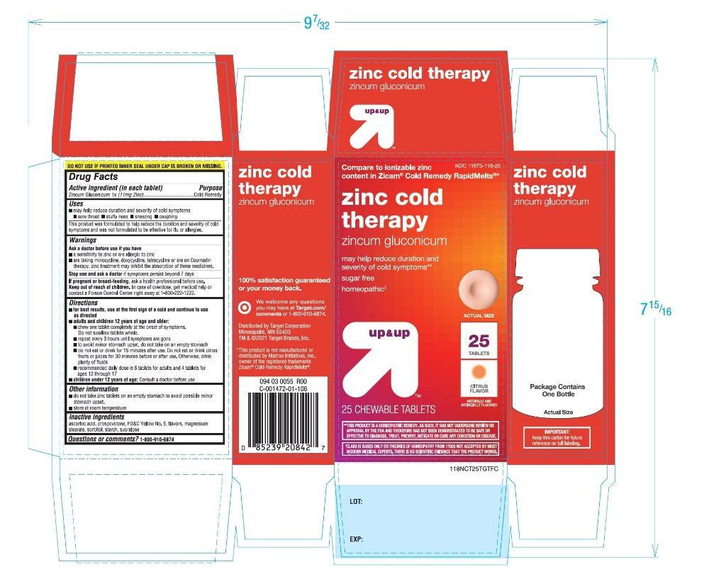 Pill image for Target Cold Remedy Citrus Flavor 25 Chewable Tablets