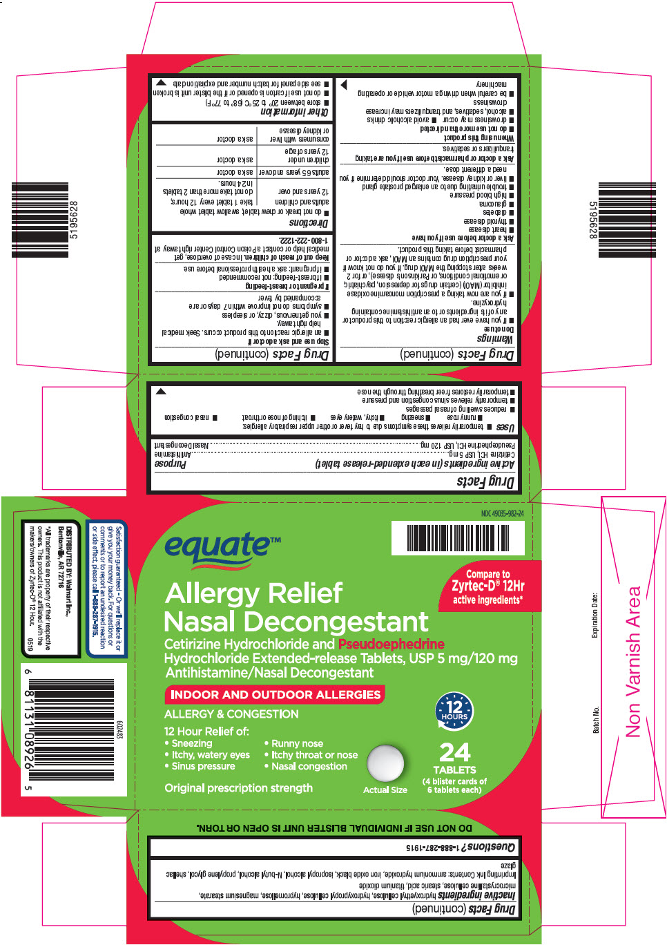 Pill image for Cetirizine Hydrochloride And Pseudoephedrine Hydrochloride Extended-release Tablets, Usp