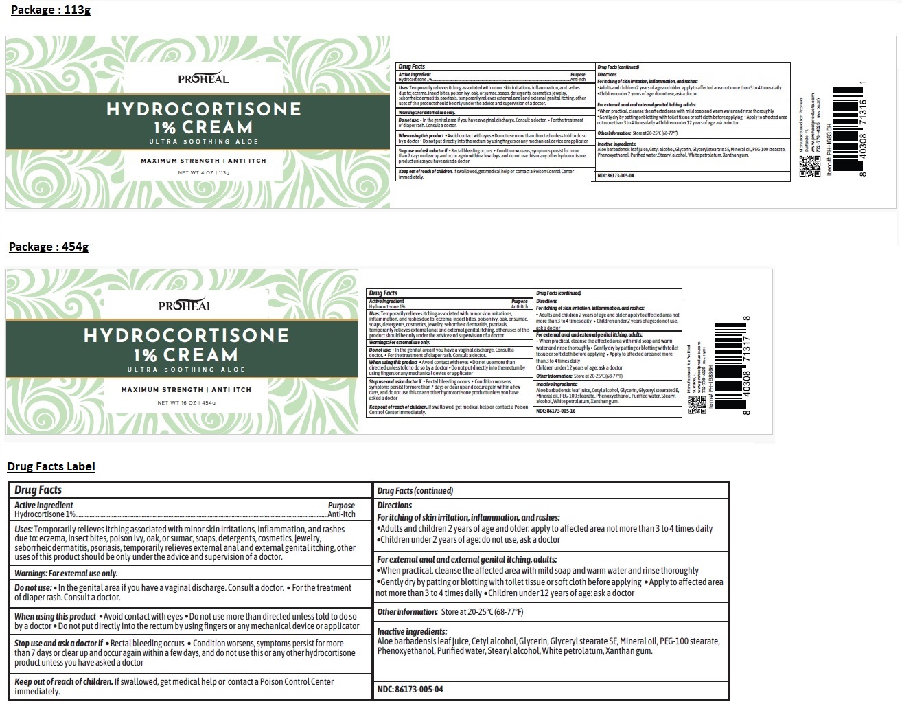 Pill image for Proheal hydrocortisone 1% Cream Ultra Soothing Aloe