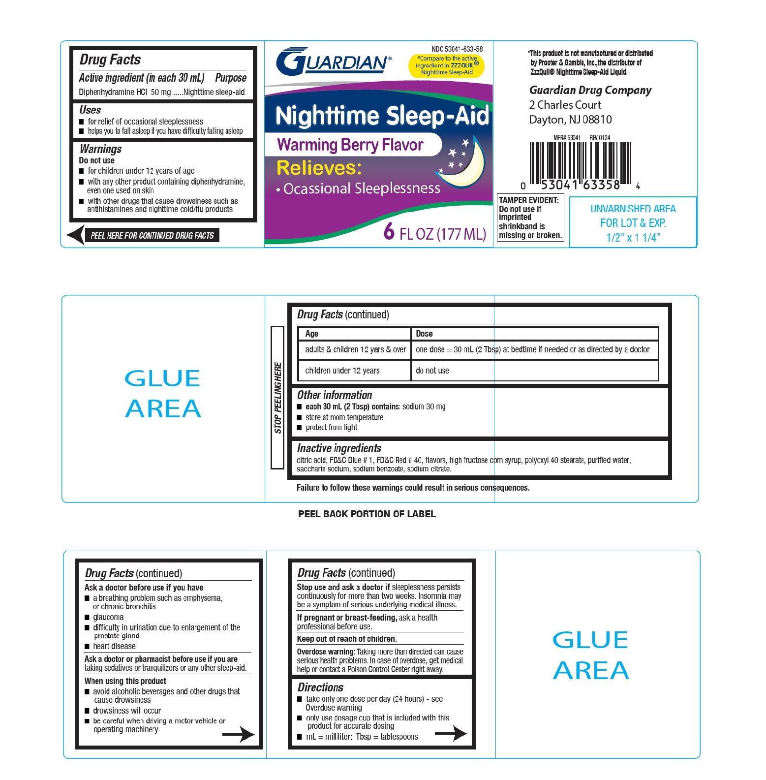 Pill image for Guardian Nighttime Sleep-aid-633