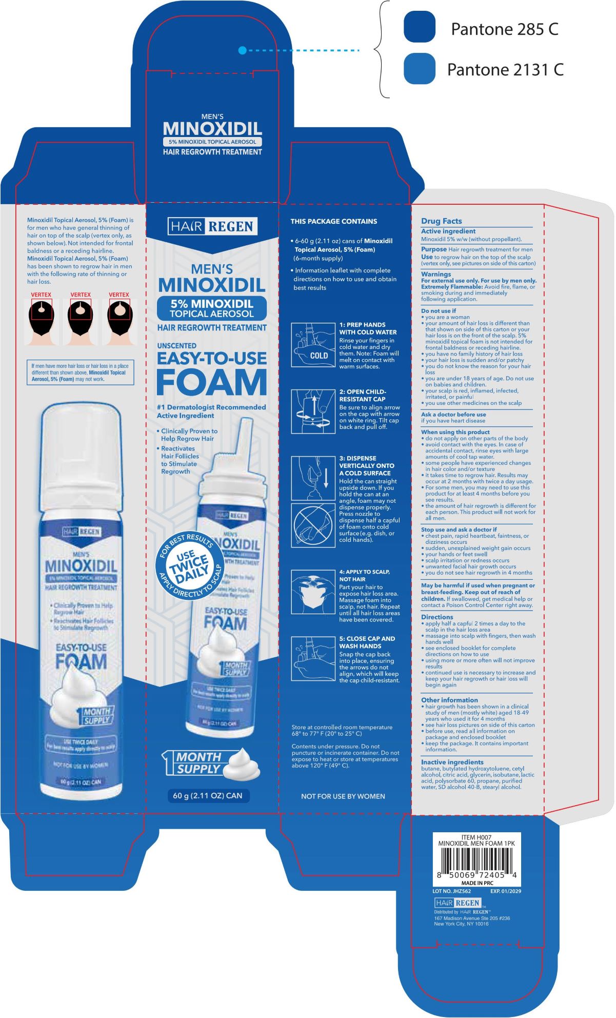 Pill image for Minoxidil 5% For Hair Regen Mens Foam Minoxidil 1 Pk