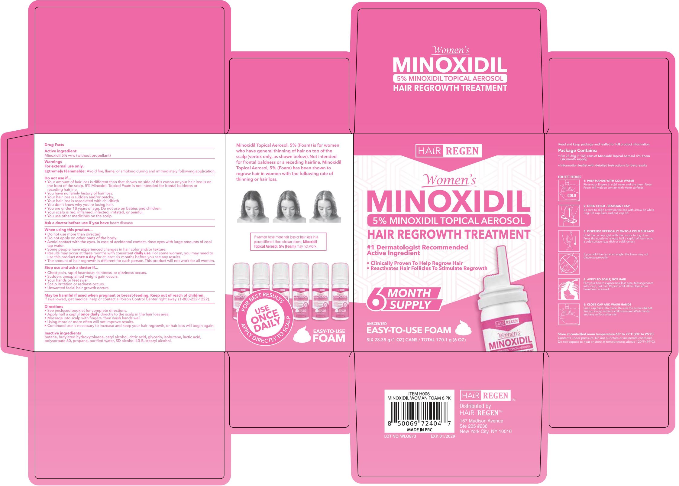 Pill image for Minoxidil 5% For Hair Regen Womens Foam Minoxidil 6 Pk