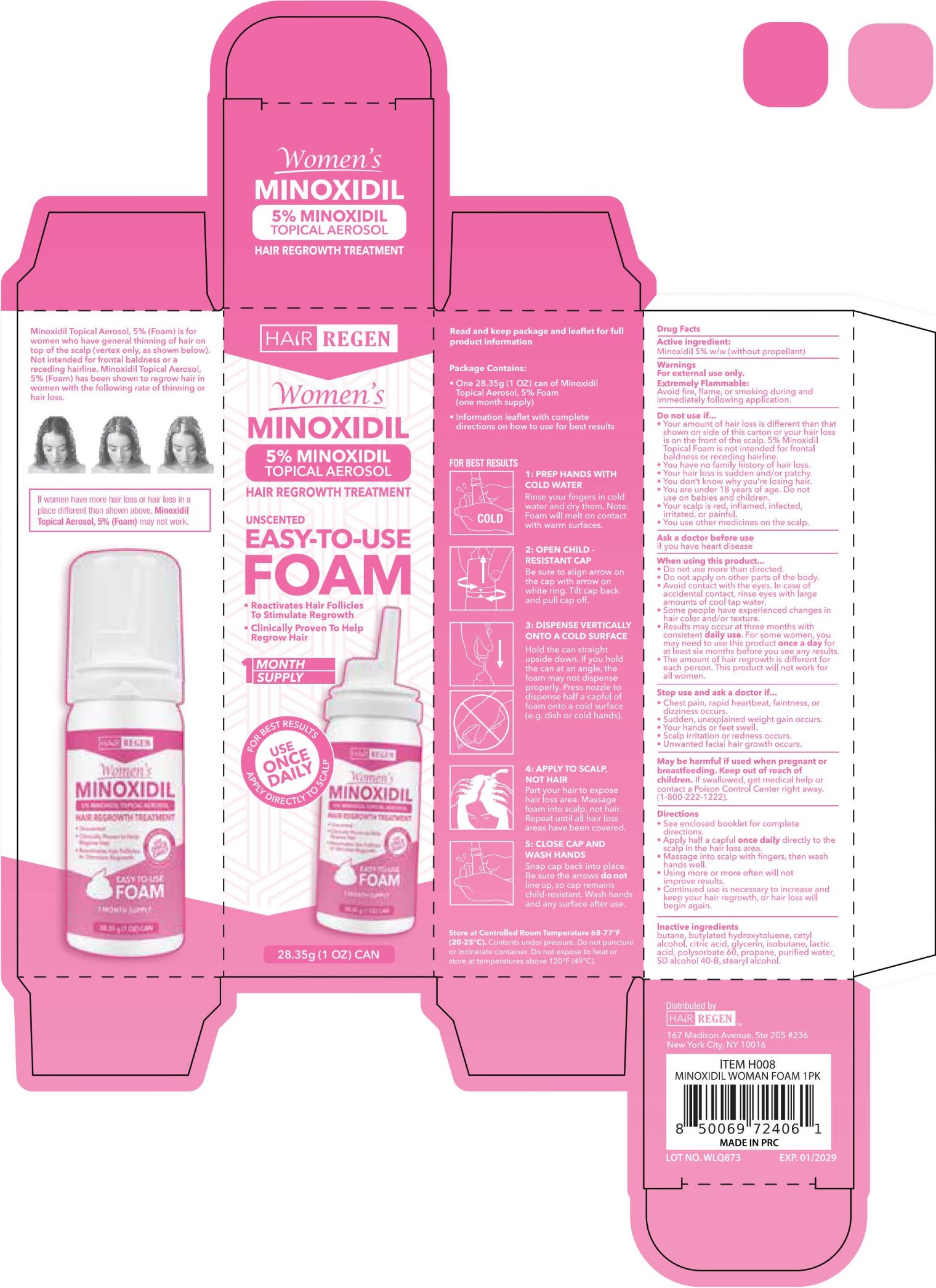 Pill image for Minoxidil 5% For Hair Regen Womens Foam Minoxidil 1 Pk