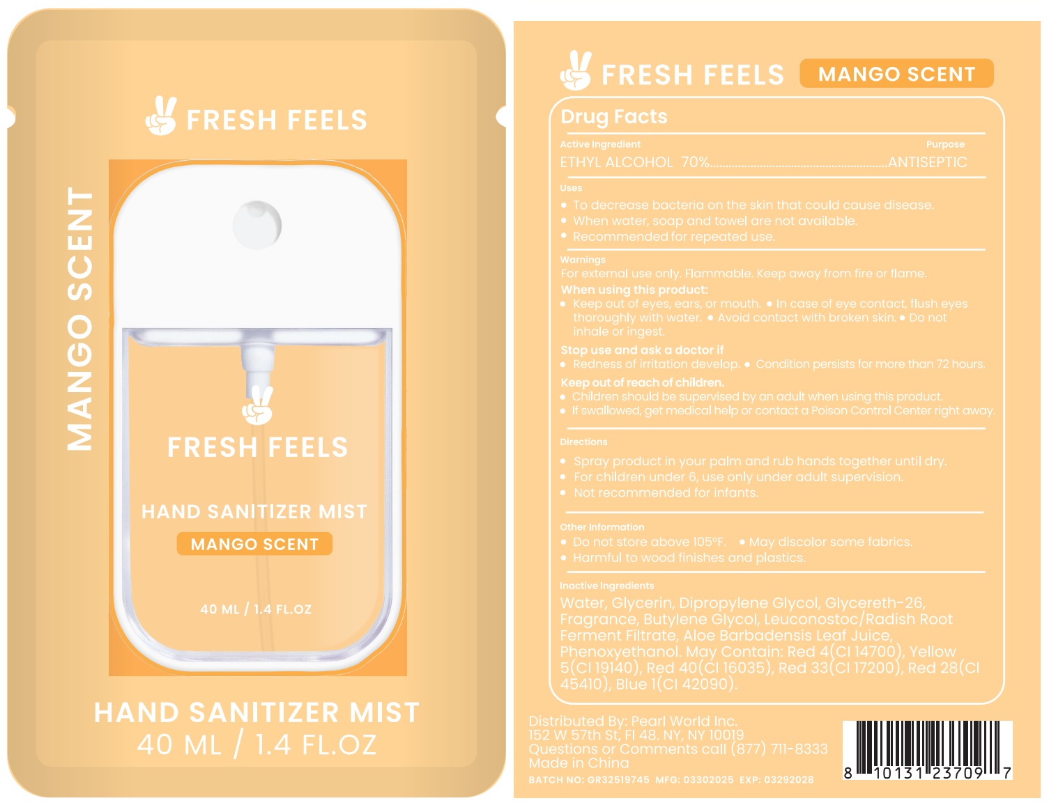 Pill image for Fresh Feels Hand Sanitizer Mist Mango Scent