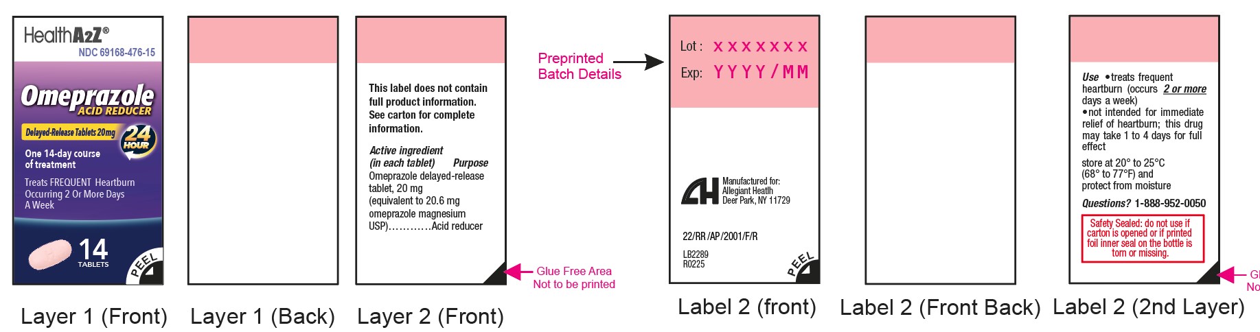 Pill image for 476 - Omeprazole Delayed Release Tablet