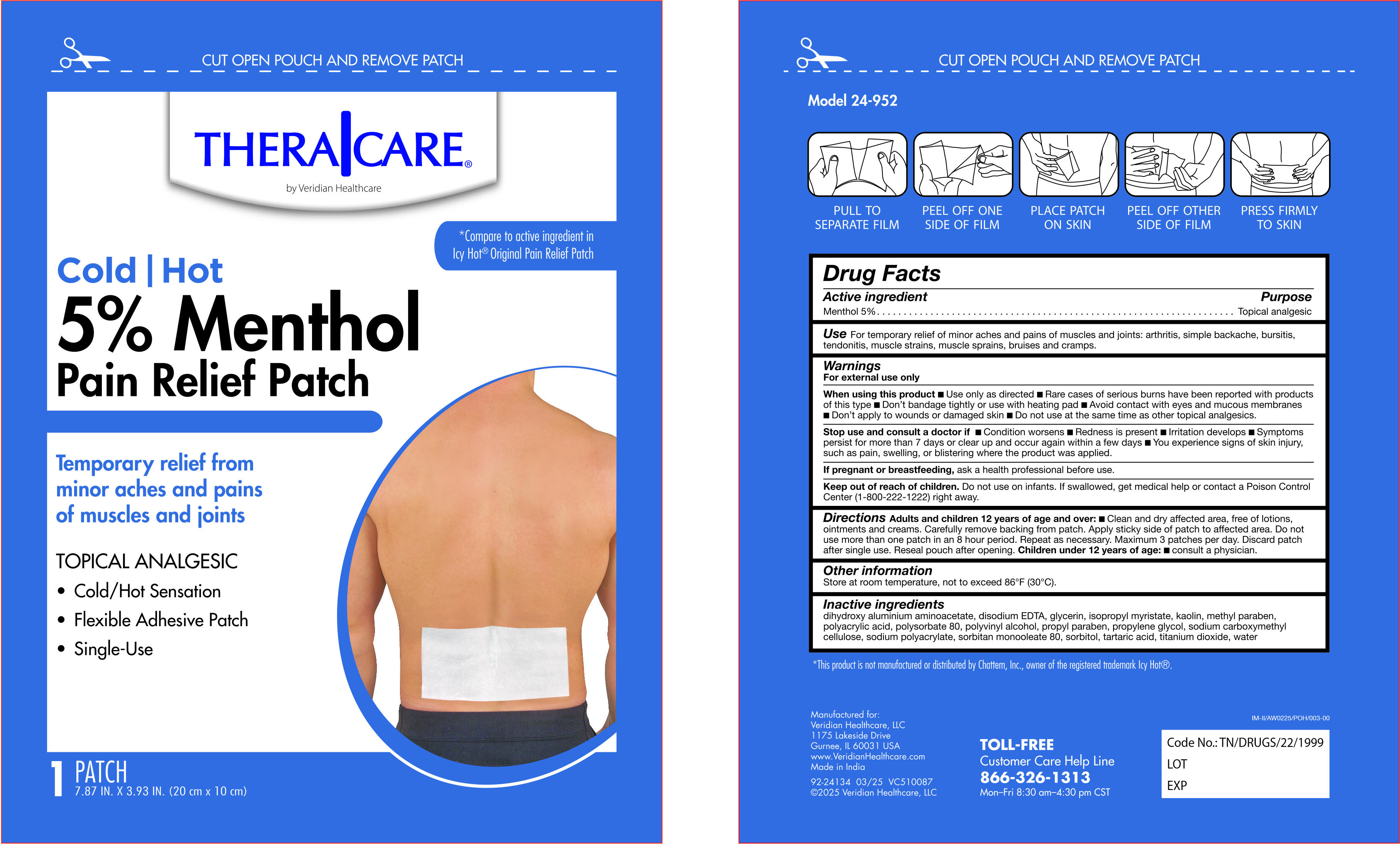 Pill image for Cold Hot Medicated Patch 5% Menthol