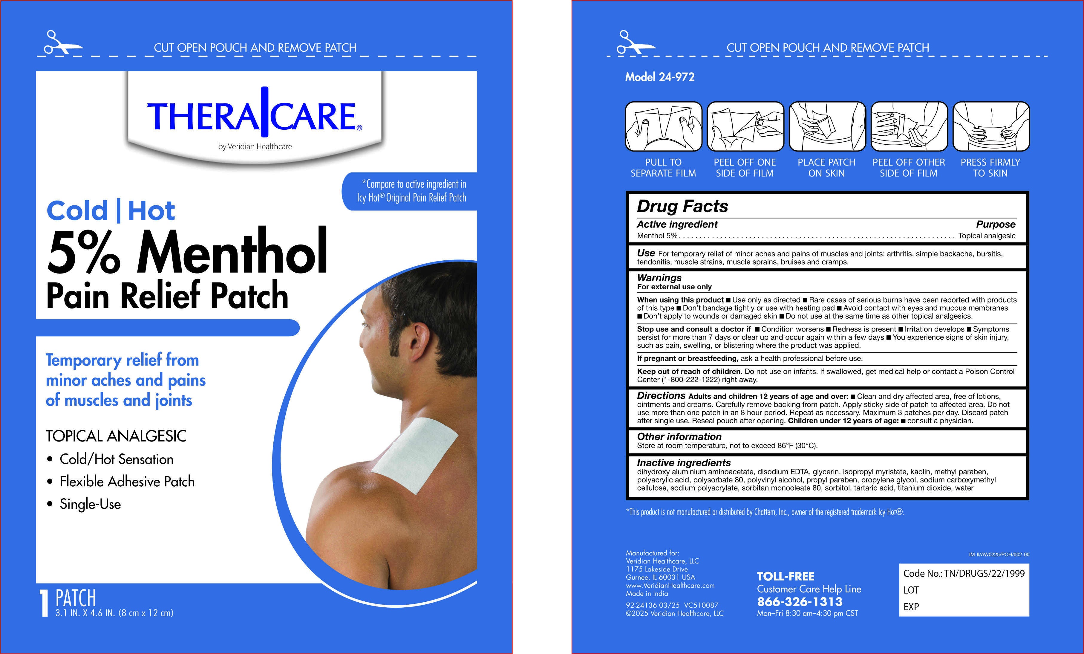 Pill image for Cold Hot Medicated Patch 5% Menthol