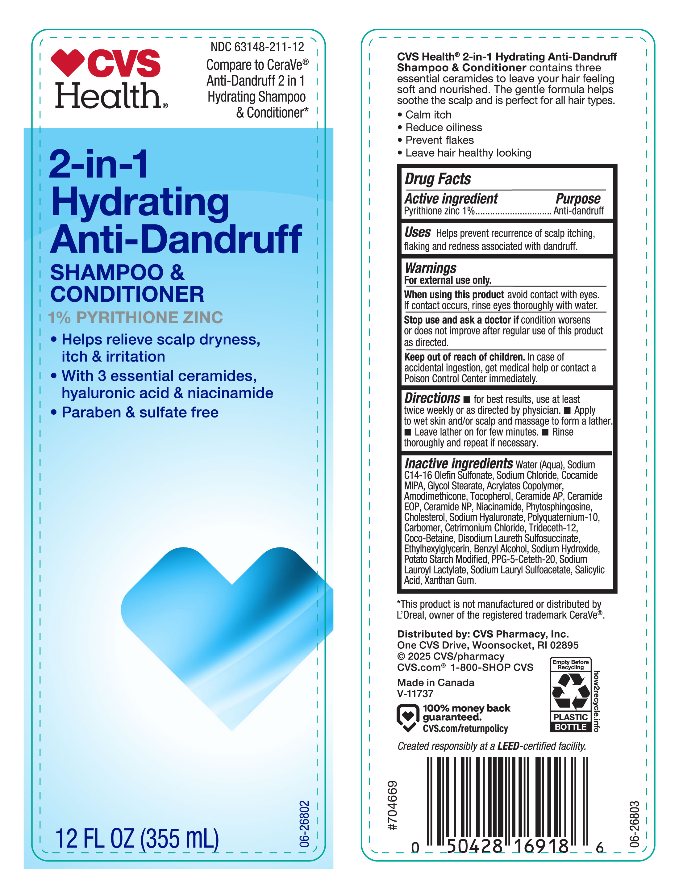 Pill image for Ndc-63148-211-12, Cvs Anti Dandruff 2in1 Shampoo & Conditioner