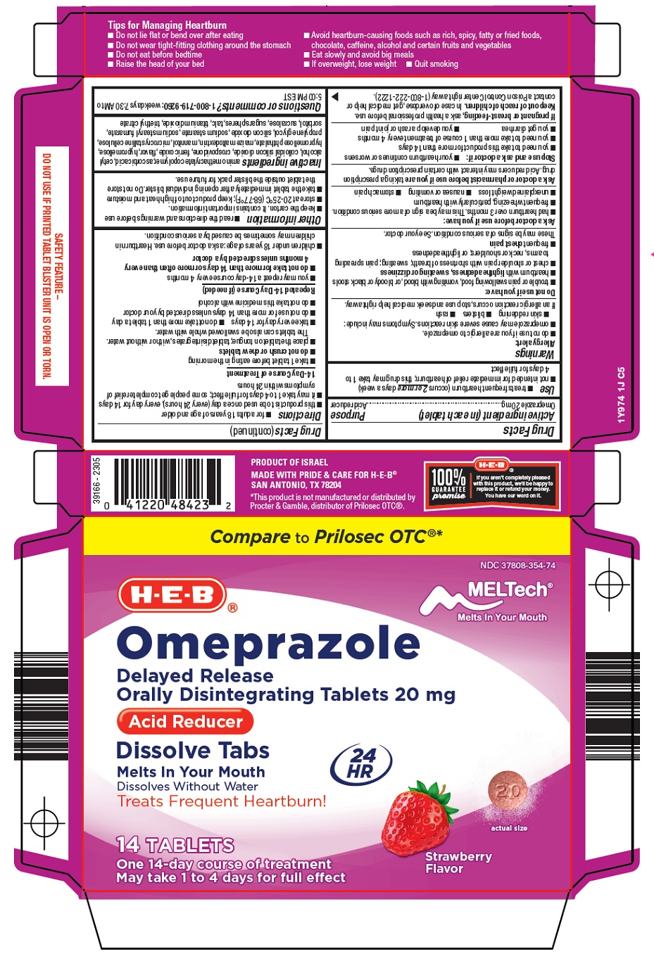 Pill image for Heb Omeprazole Drug Facts