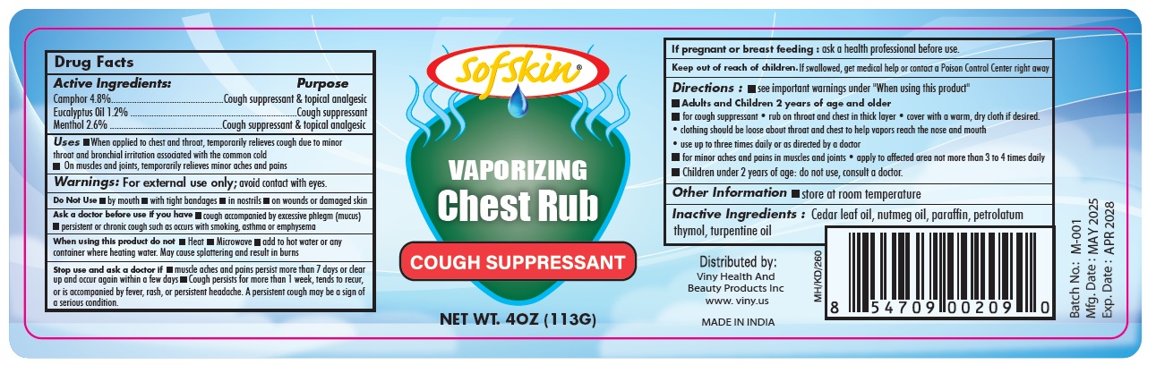 Pill image for Viny (as Pld) - Sof Skin Vaporizing Chest Rub And Cough Suppressant (76436-144) - May 2025 New Formula