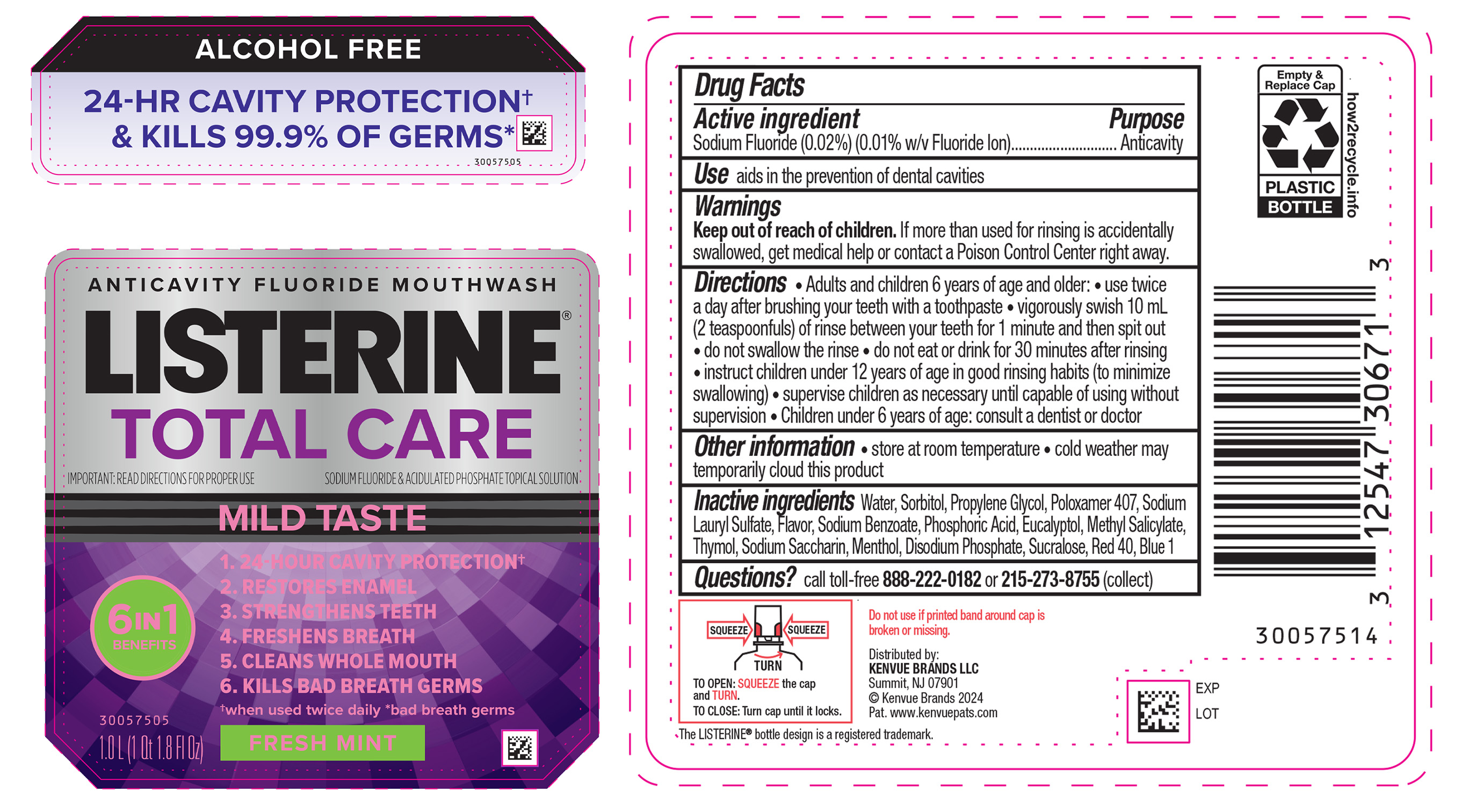 Pill image for listerine total care alcohol free anticavity fluoride mouthwash fresh mint