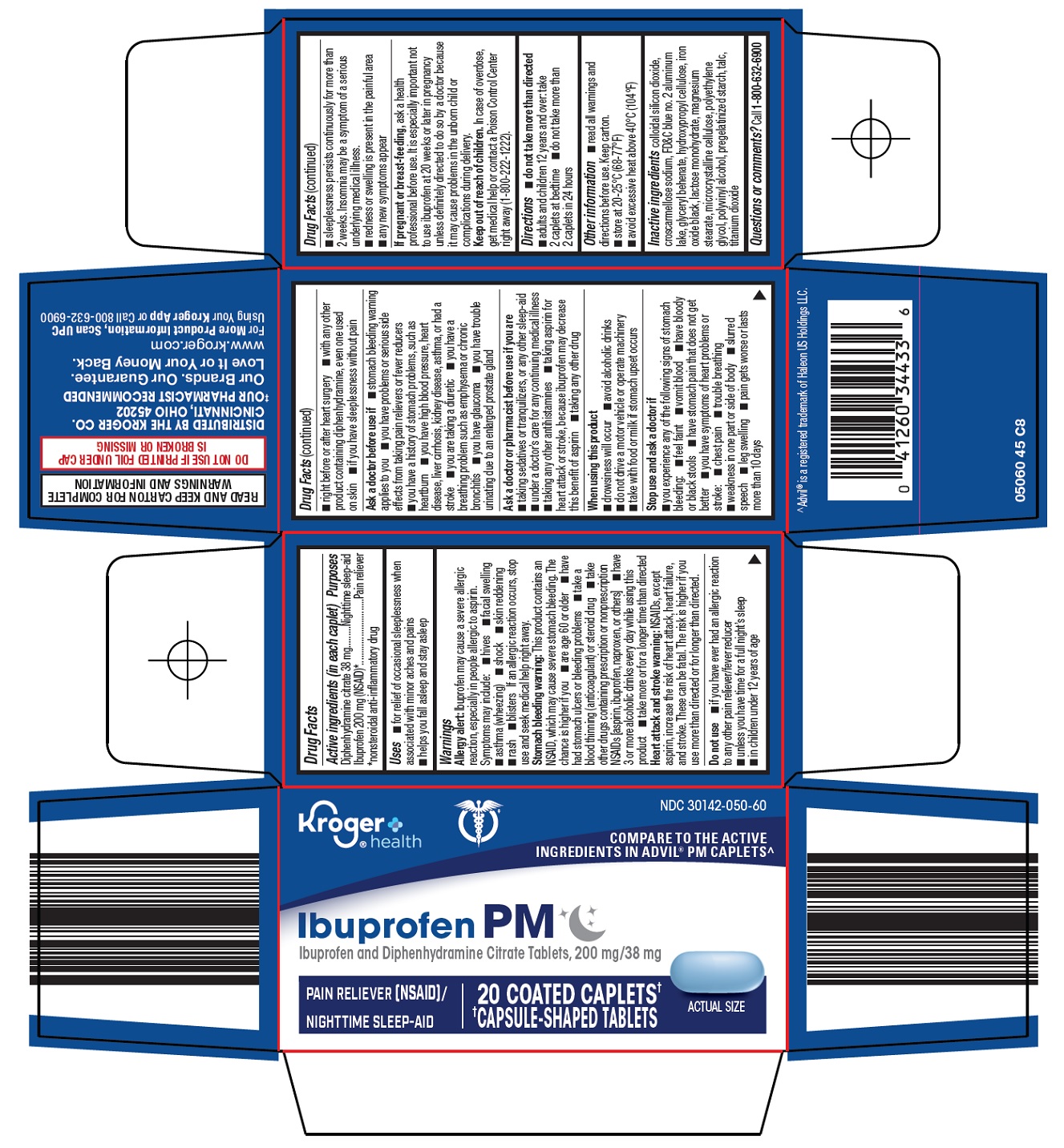 Pill image for Kroger Co. Ibuprofen Pm Drug Facts