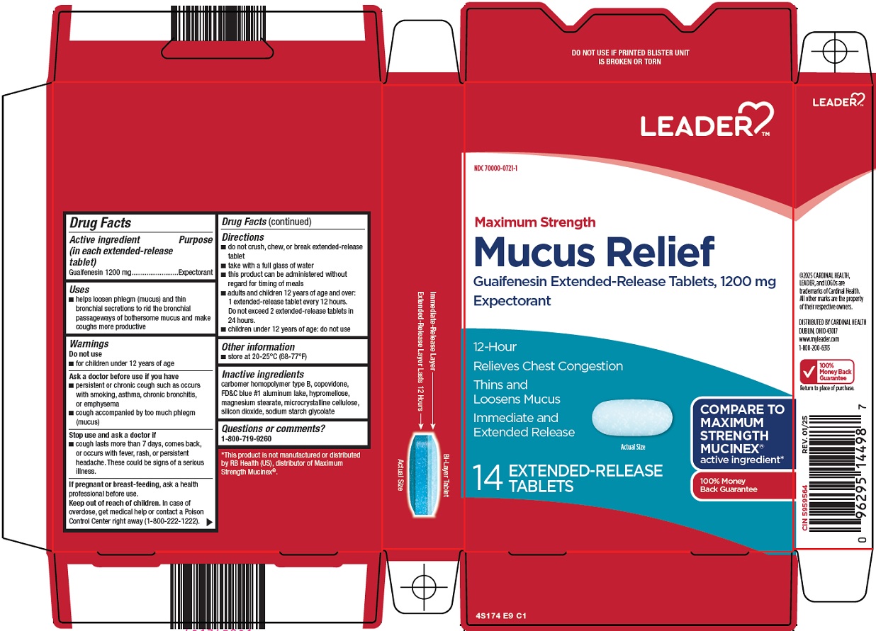 Pill image for Cardinal Health Mucus Relief Drug Facts